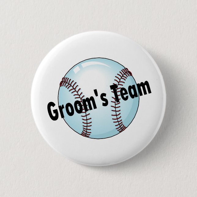 Groom's Team (Baseball) Pinback Button (Front)
