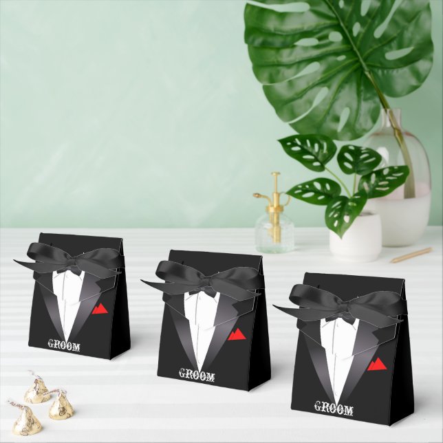 Groom's Tuxedo Shirt  Favor Boxes (Multiple)