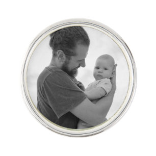 Groom's Wedding Memorial Photo  Lapel Pin