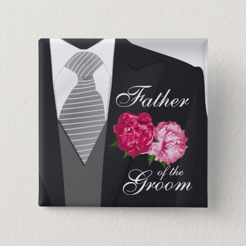 Grooms Wedding Party _ Pink Floral Button
