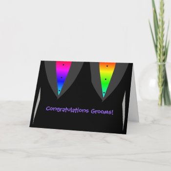 Grooms With Hearts Aglow With Pride - Gay Wedding Card by AGayMarriage at Zazzle