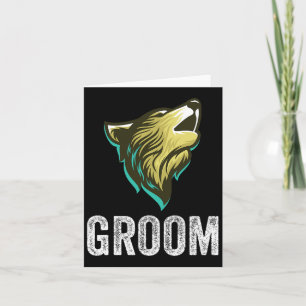 Grooms Wolf Bachelor Wedding Groomsmen Team Party  Card