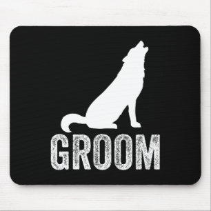 Grooms Wolf Bachelor Wedding Groomsmen Team Party Mouse Pad