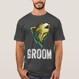 Grooms Wolf Bachelor Wedding Groomsmen Team Party T-Shirt