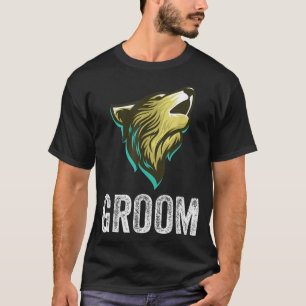 Grooms Wolf Bachelor Wedding Groomsmen Team Party T-Shirt