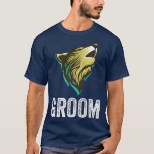 Grooms Wolf Bachelor Wedding Groomsmen Team Party  T-Shirt