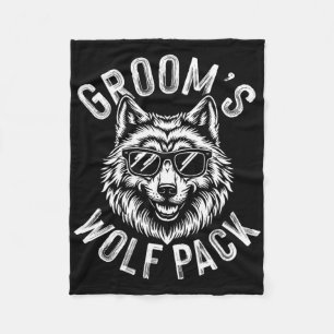 Groom's Wolf Pack Groomsmen Bachelor Party Groom T Fleece Blanket