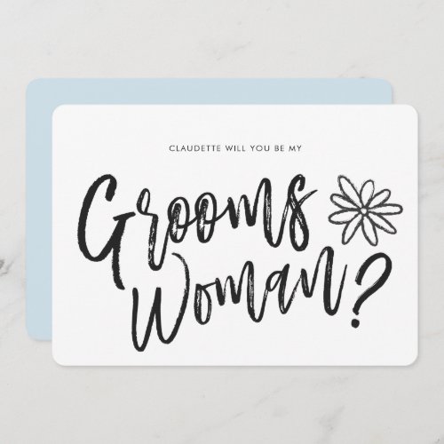 Grooms_woman Wedding Party Request  Invitation