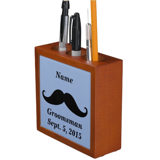 Groomsma Mustache, Top Hat and Suit Desk Organizer (In Situ)