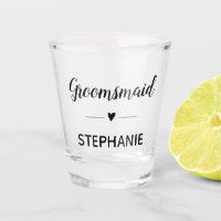 Groomsmaid Black Script Monogrammed Wedding