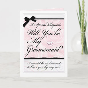 Groomsmaid Wedding Party Beautiful Roses Hearts Card