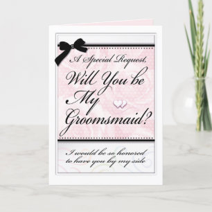 Groomsmaid Wedding Party Beautiful Roses Hearts Card