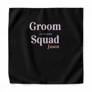 groomsman bachelor party add name modern black bandana