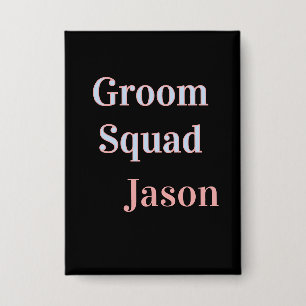 groomsman bachelor party add name modern black button