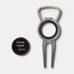 groomsman bachelor party add name modern black divot tool