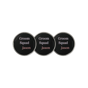 groomsman bachelor party add name modern black golf ball marker