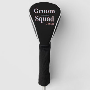 groomsman bachelor party add name modern black golf head cover