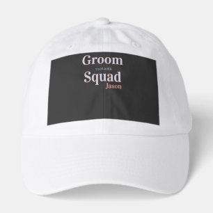 groomsman bachelor party add name modern black hat