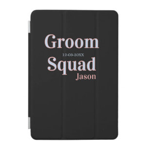 groomsman bachelor party add name modern black iPad mini cover
