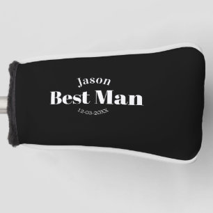 groomsman bachelor party best man black white date golf head cover