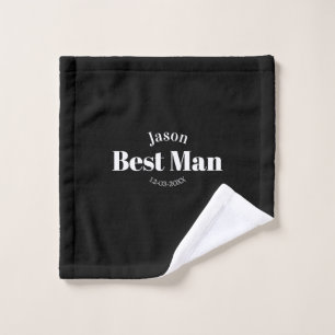 groomsman bachelor party best man black white date wash cloth
