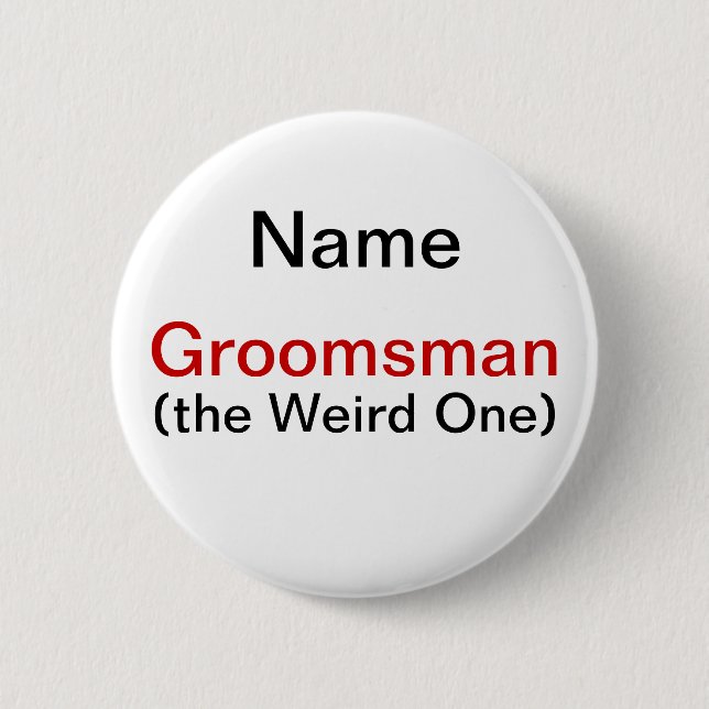 Groomsman Bachelor Party Button (Front)