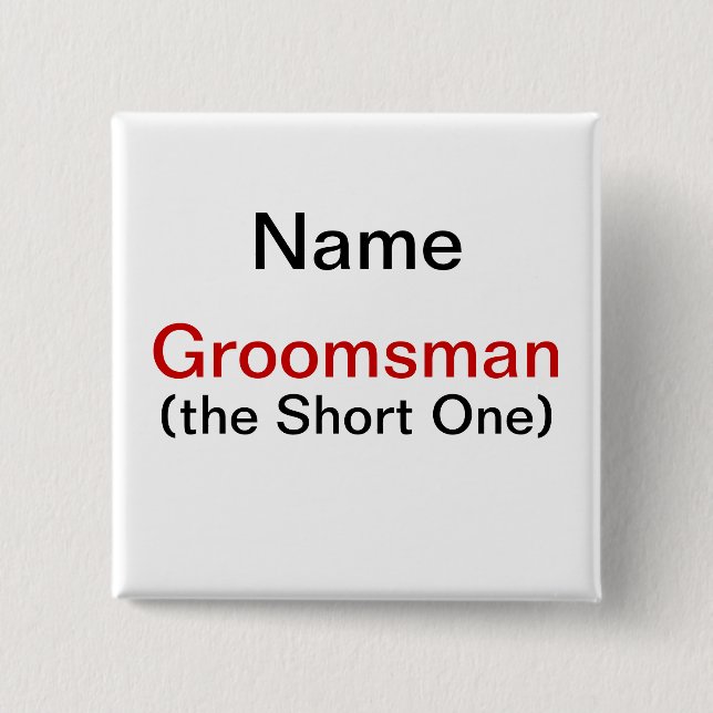 Groomsman Bachelor Party Pinback Button (Front)