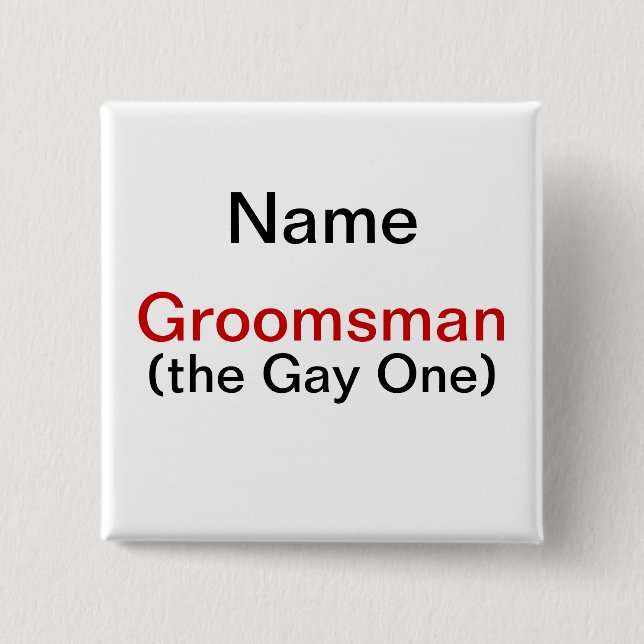 Groomsman Bachelor Party Pinback Button (Front)