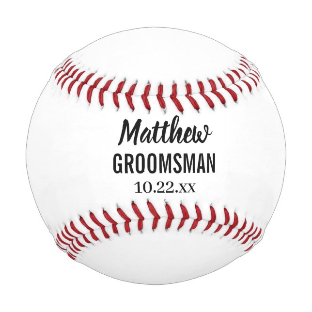Groomsman Bachelor Party Wedding Favor Baseball (Front)