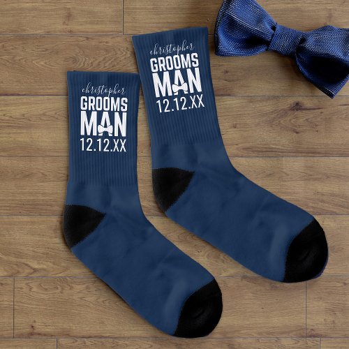 Groomsman Bachelor Party Wedding Favor Blue Socks