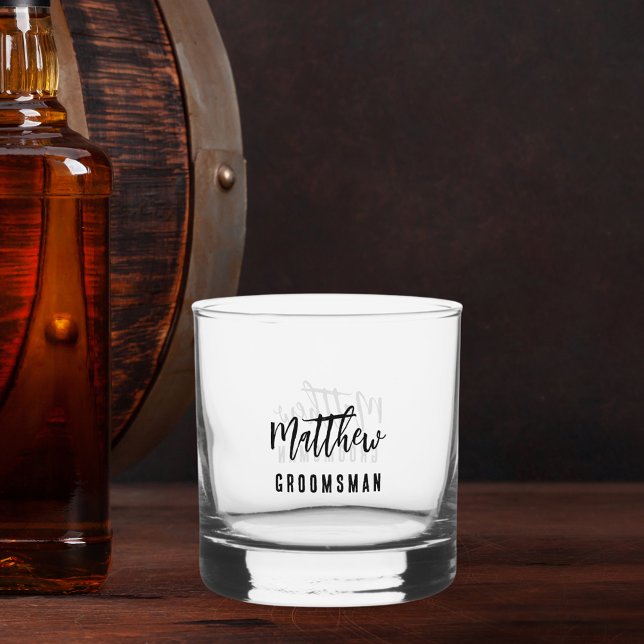 Groomsman bachelor party whiskey glass (Creator Uploaded)