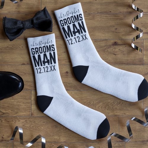 Groomsman Bachelor Party White Wedding Socks