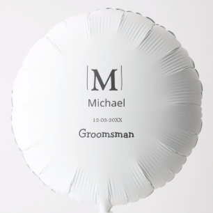 groomsman bachelorette party add name modern simpl balloon