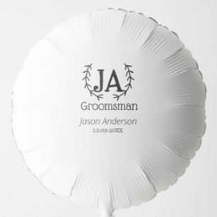 groomsman bachelorette party add name modern simpl balloon