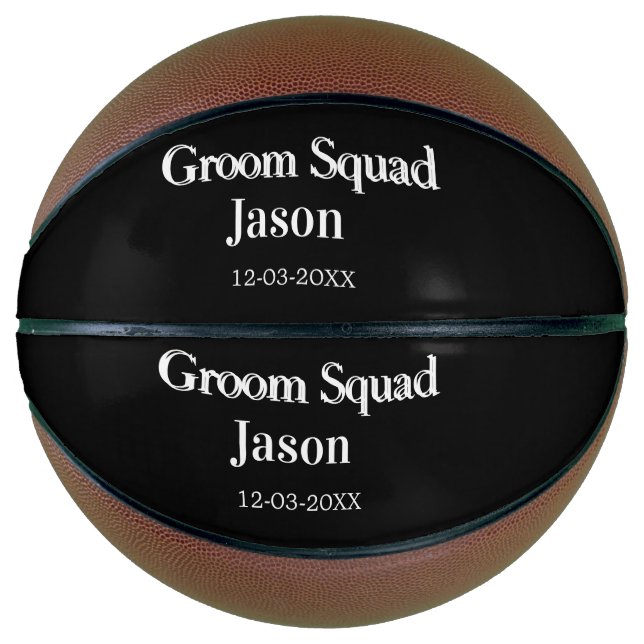 groomsman bachelorette party add name modern simpl basketball (Front)