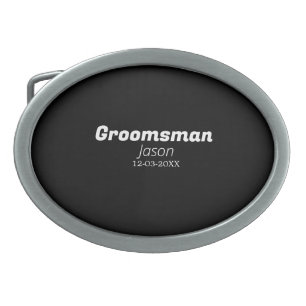 groomsman bachelorette party add name modern simpl belt buckle