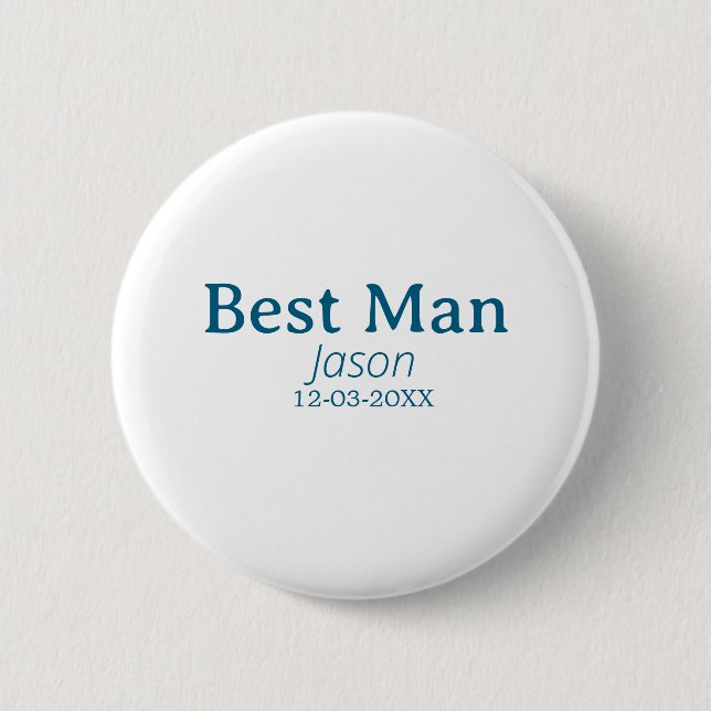 groomsman bachelorette party add name modern simpl button (Front)