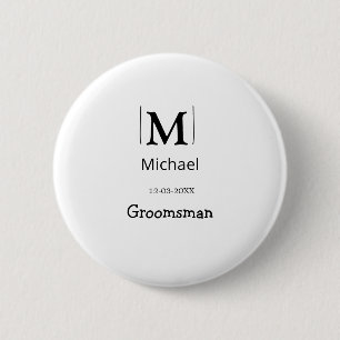groomsman bachelorette party add name modern simpl button