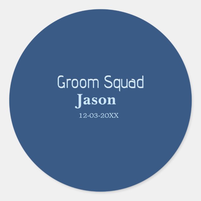 groomsman bachelorette party add name modern simpl classic round sticker (Front)