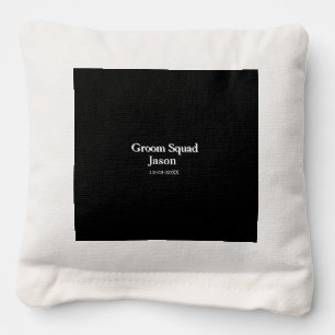 groomsman bachelorette party add name modern simpl cornhole bags
