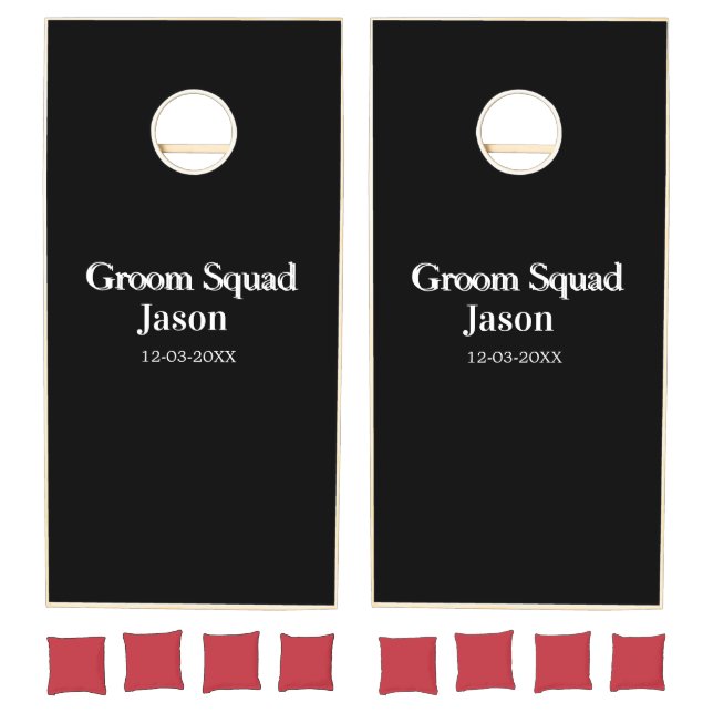 groomsman bachelorette party add name modern simpl cornhole set (Set)