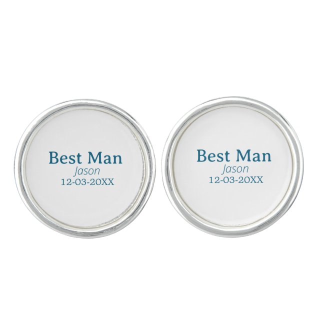 groomsman bachelorette party add name modern simpl cufflinks (Front)