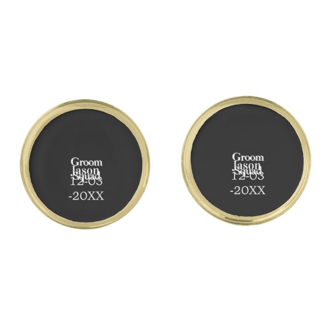groomsman bachelorette party add name modern simpl cufflinks (Front)