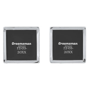 groomsman bachelorette party add name modern simpl cufflinks