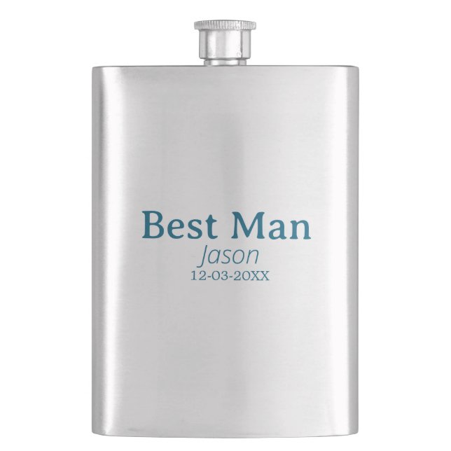 groomsman bachelorette party add name modern simpl flask (Front)