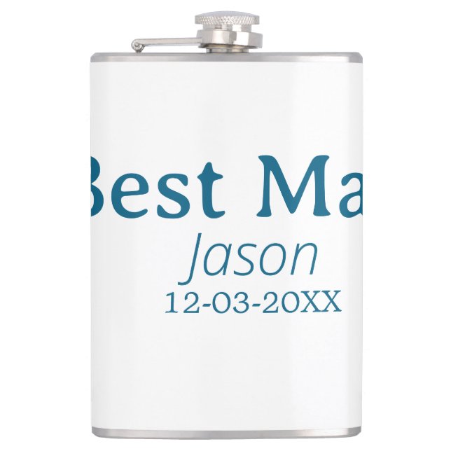 groomsman bachelorette party add name modern simpl flask (Front)