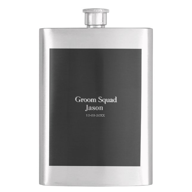 groomsman bachelorette party add name modern simpl flask (Front)