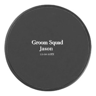 groomsman bachelorette party add name modern simpl hockey puck