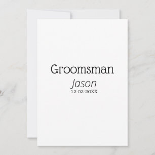 groomsman bachelorette party add name modern simpl invitation