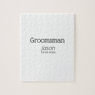 groomsman bachelorette party add name modern simpl jigsaw puzzle